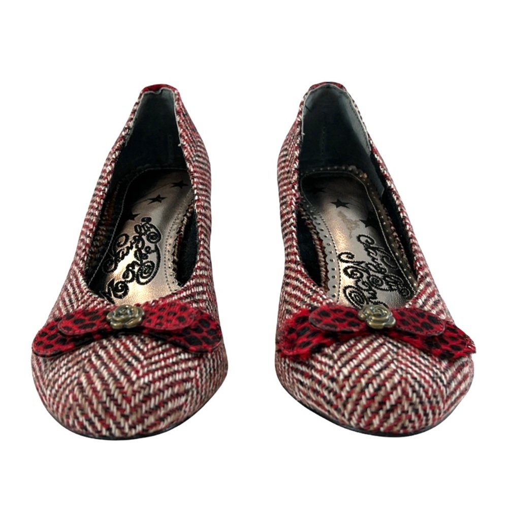 Naughty Monkey Red Nip Tuck Wedge Pump Size 6 - image 4